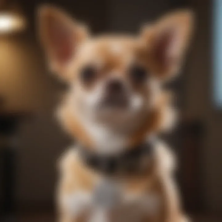 Chihuahua with stylish collar and tag