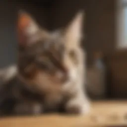 A variety of brushes suitable for short-haired cats displayed on a wooden surface.