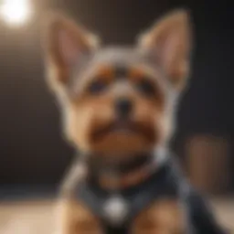 Yorkie puppy wearing a comfortable collar