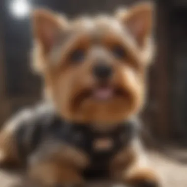 Safety with Harness Collars for Yorkies Yorkie puppy in a safe harness collar