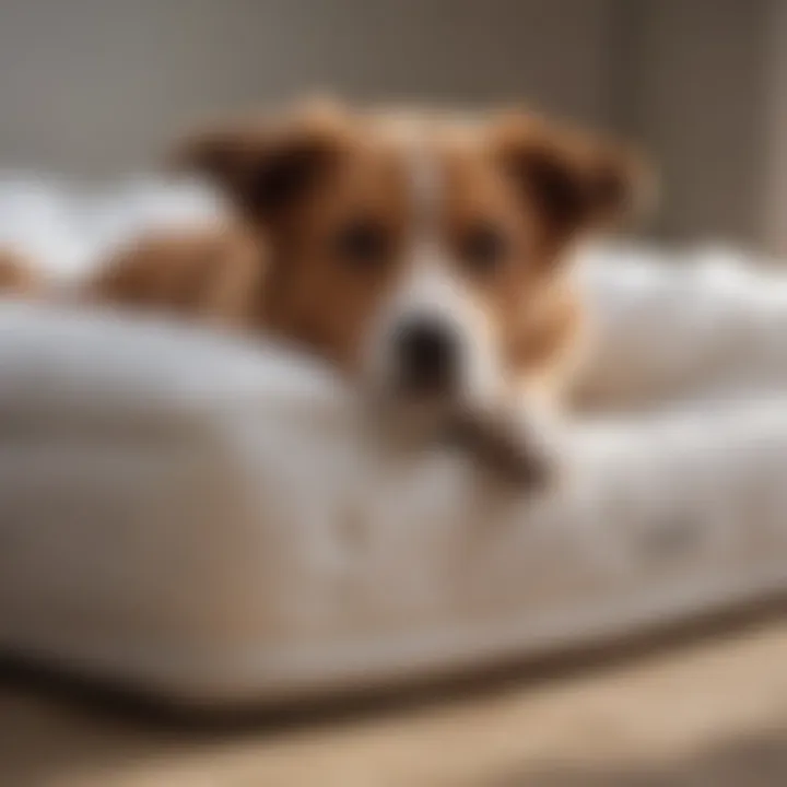 A dog owner maintaining an orthopedic mattress, showcasing care tips.