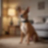 A hypoallergenic dog breed sitting comfortably in a living room