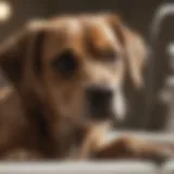 Close-up of a dog being washed with flea and tick shampoo