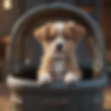 Comfortable puppy resting in a well-designed carrier