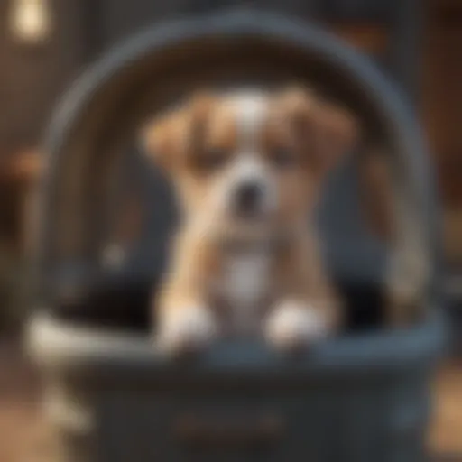 Comfortable puppy resting in a well-designed carrier