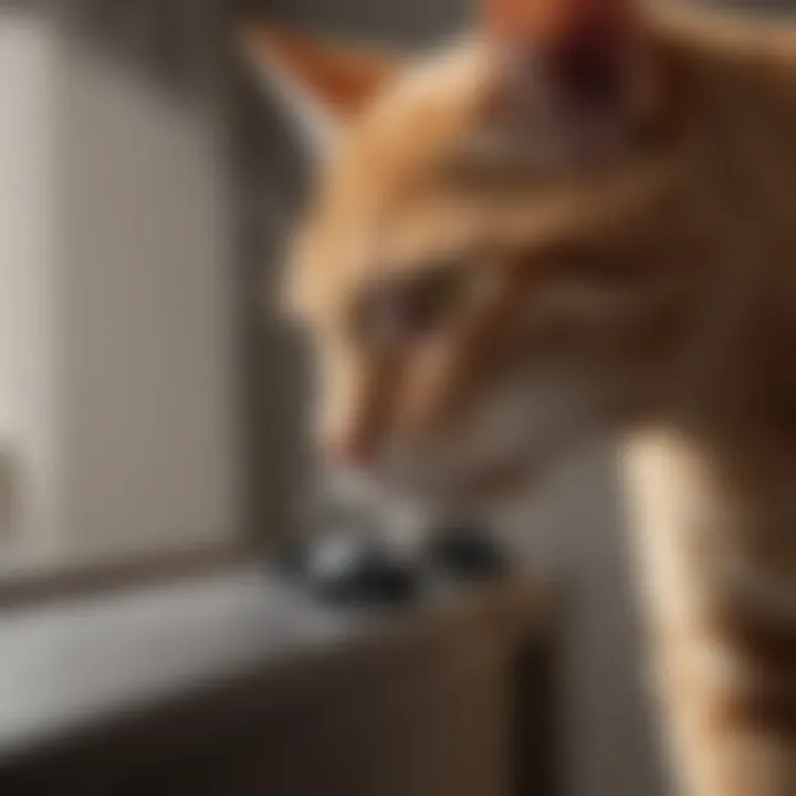 Close-up of cat claw protector installation
