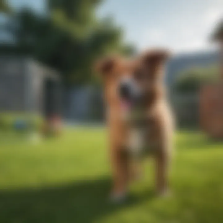 Clean and pristine astroturf dog park environment