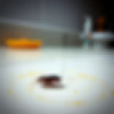 A clean surface treated with a cockroach-repelling solution.