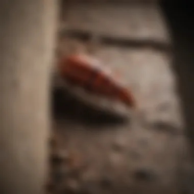 Earwig Hideouts Revealed Close-up of earwig infestation in dark corner