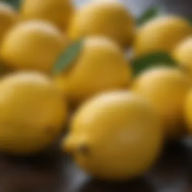 Close-up of Freshly Harvested Ripe Lemons