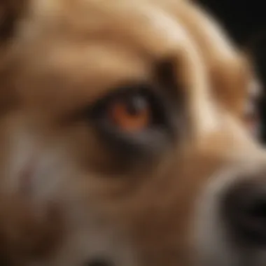 Close-up of infected wound on dog's skin