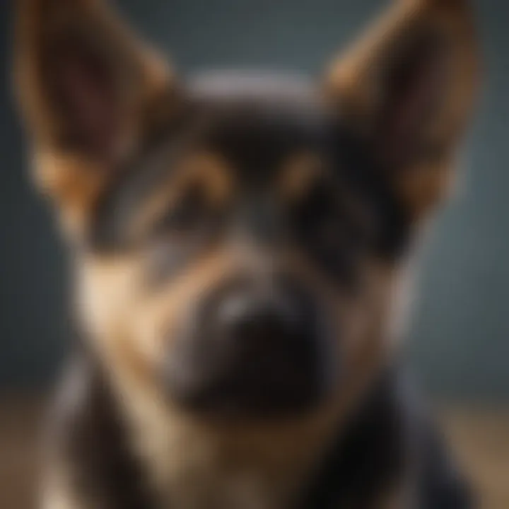Close-up of King German Shepherd Puppy's intelligent gaze