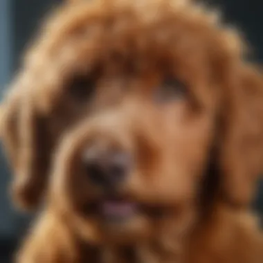 Close-up of Red Goldendoodle's Unique Coat