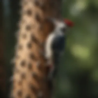 Close-up of woodpecker deterrent spikes