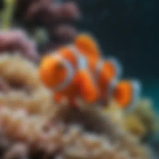 Colorful Clownfish Swimming in Coral Reef