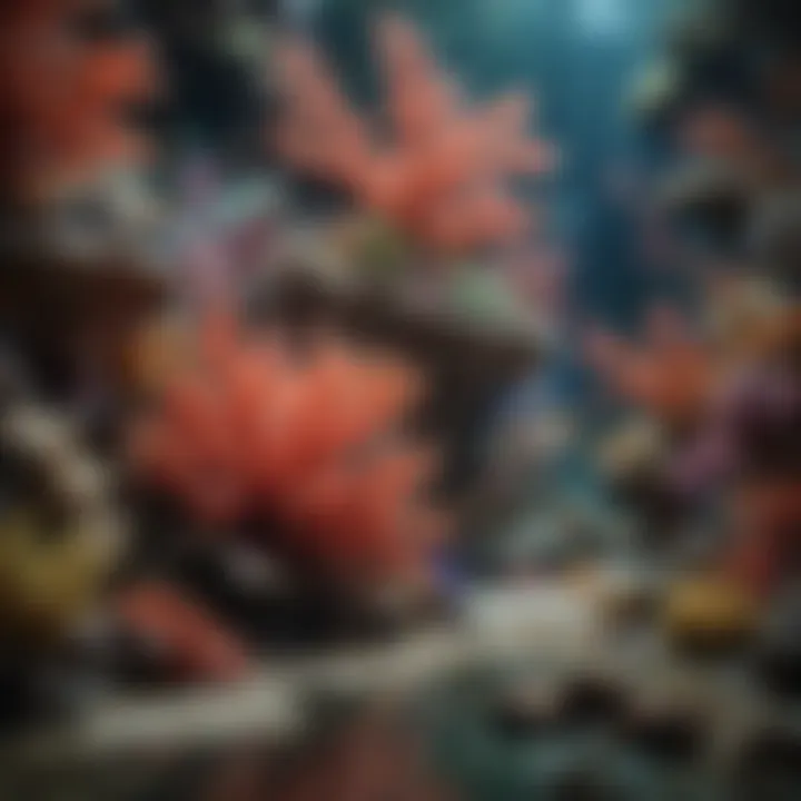 Colorful coral reef teeming with life at the San Antonio TX Aquarium