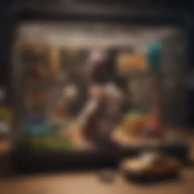 Colorful and interactive large rat cage with various toys and accessories