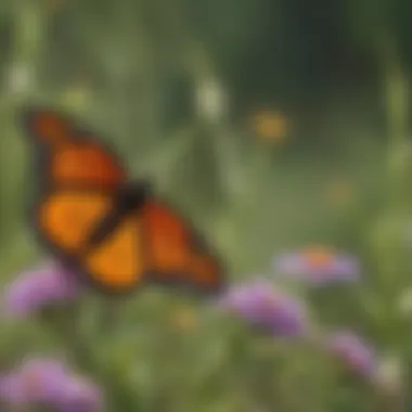 Graceful Monarch Butterfly Colorful Monarch Butterfly Resting on Wildflower in Iowa Meadow