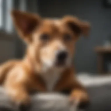 Dog recovering comfortably post-spaying procedure