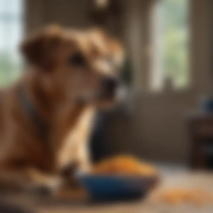 Dog enjoying a bowl of food