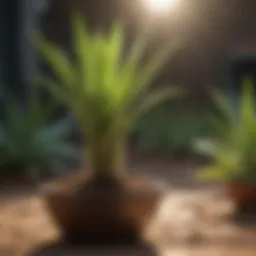 Healthy aloe plant thriving under direct sunlight