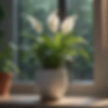 Glow of Serenity Peace Lily Thriving in Soft Natural Light