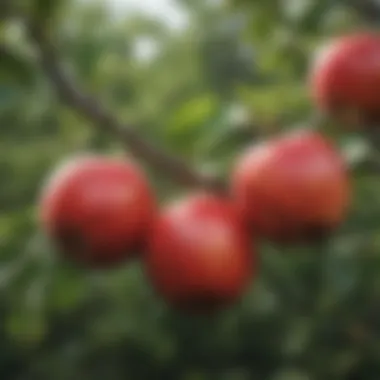 Juicy Ripe Apples on Tree Branch