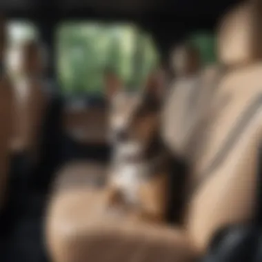 Luxurious pet seat cover in a vehicle