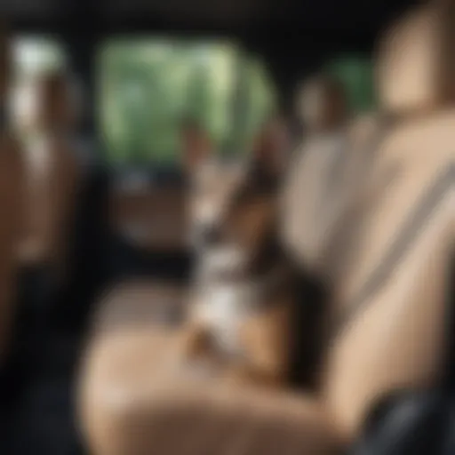 Luxurious pet seat cover in a vehicle
