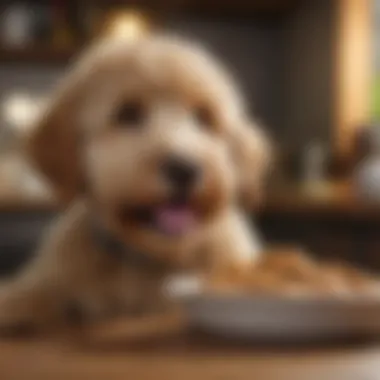 Goldendoodle enjoying a nutritious meal