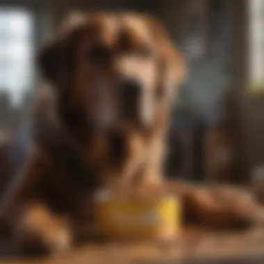 A majestic large dog enjoying a bowl of premium dog food