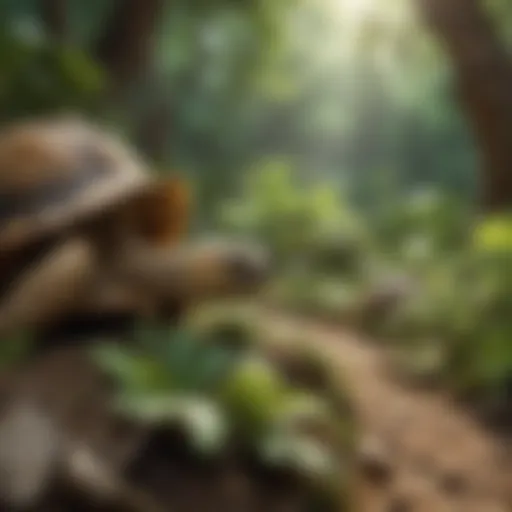 Natural habitat of Sulcata tortoises showcasing their typical vegetation