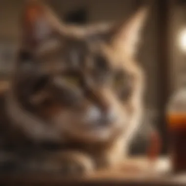 The Importance of Veterinary Consultation Illustration of a cat consulting a veterinarian