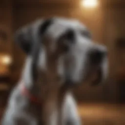 A majestic Great Dane with a shiny coat, showcasing good health and vitality.