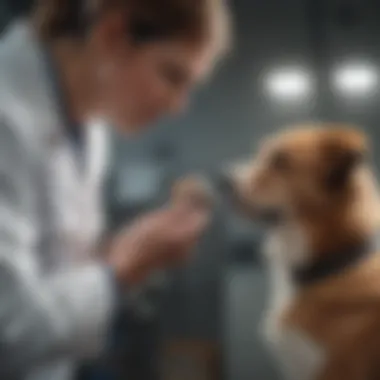 Illustration of a veterinarian conducting a compassionate examination