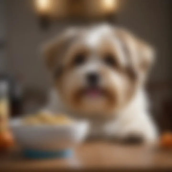 Healthy bowl of nutritious food for Havanese dog