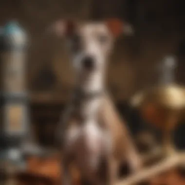 Cultural Significance of Italian Greyhound Italian Greyhound surrounded by cultural artifacts representing its heritage