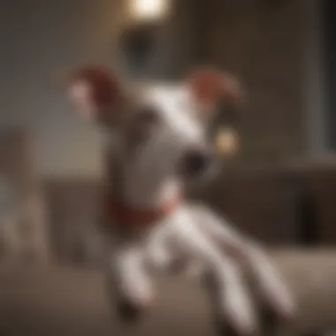 Elegant Italian Greyhound resting comfortably on a plush sofa
