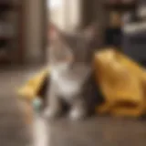 Stylish kitty litter cover enhancing home decor