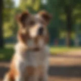 Stylish Male Dog Sitting in a Park