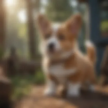 Corgi Puppy and Friends Corgi puppy interacting with children