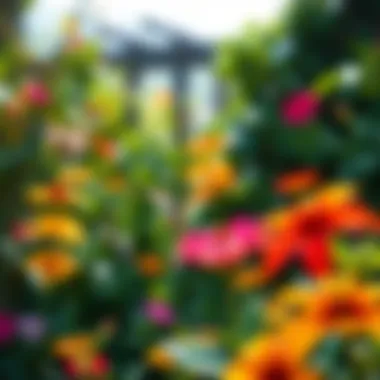Lush garden environment with hummingbird-friendly flora
