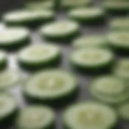 Fresh cucumber slices on a plate