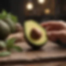 A ripe avocado ready for pit extraction