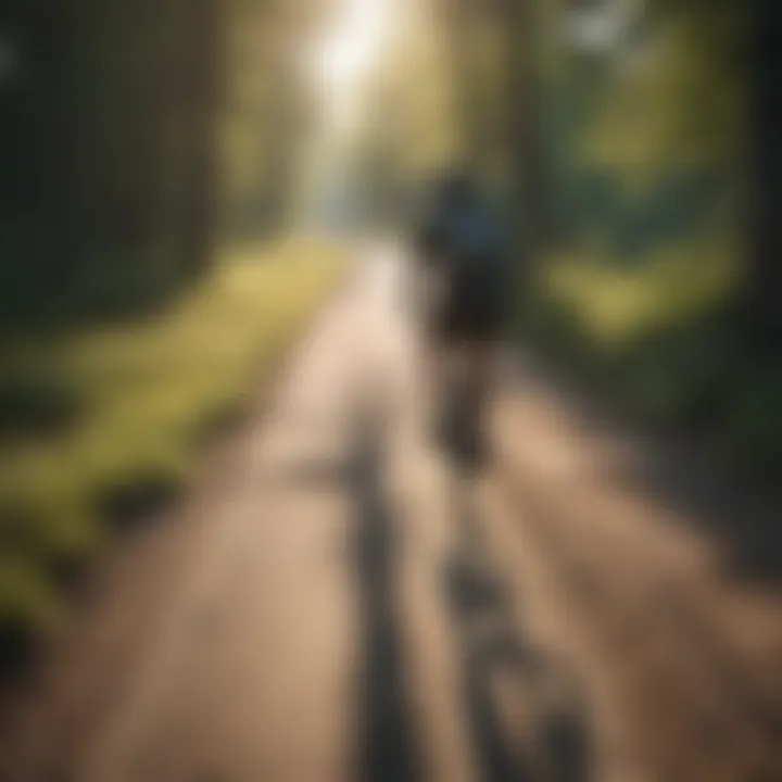 Cyclist admiring the picturesque scenery on a Wisconsin trail