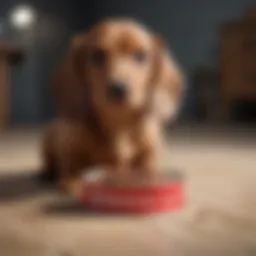 Dachshund Puppy Enjoying Royal Canin Dry Dog Food