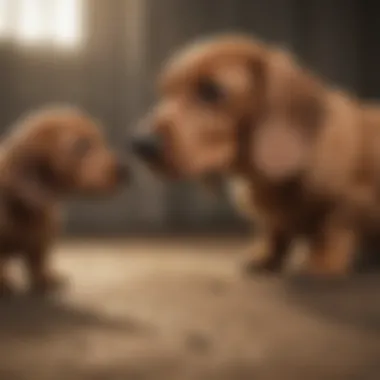 Dachshund Puppy Socializing with Other Dogs