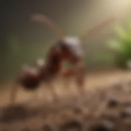 Close-up view of different ant species for identification