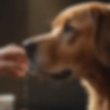 Dog being checked for ticks by vet