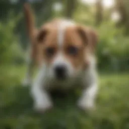 Canine Gastronomy: A Pup Munching on Verdant Grass